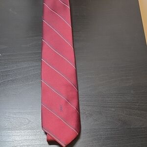 Yves Saint Laurent Burgundy Diagonal Stripe Tie
